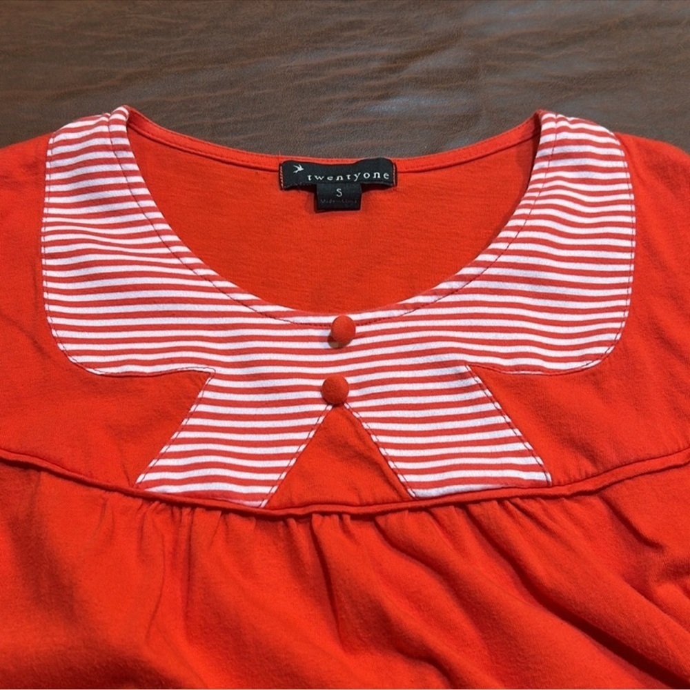 FOREVER 21 Adorable Orange/Red T-Shirt Size Small - Picture 7 of 10